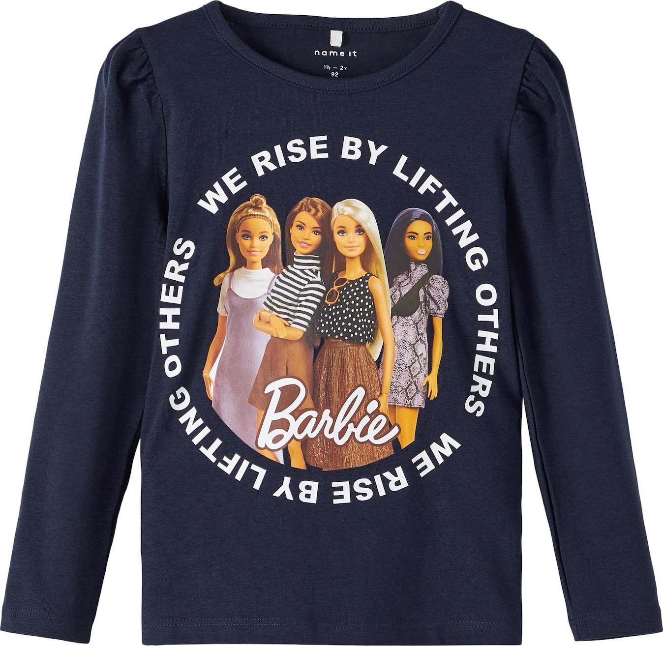 NAME IT Tričko safírová / hnědá / zlatě žlutá / bílá