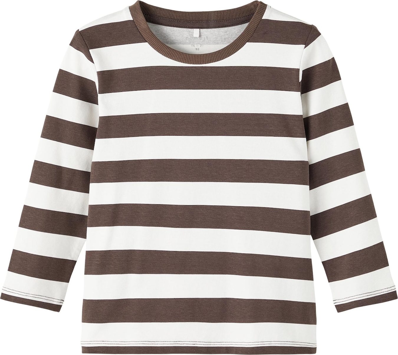 NAME IT Tričko 'SAVA' tmavě hnědá / bílá