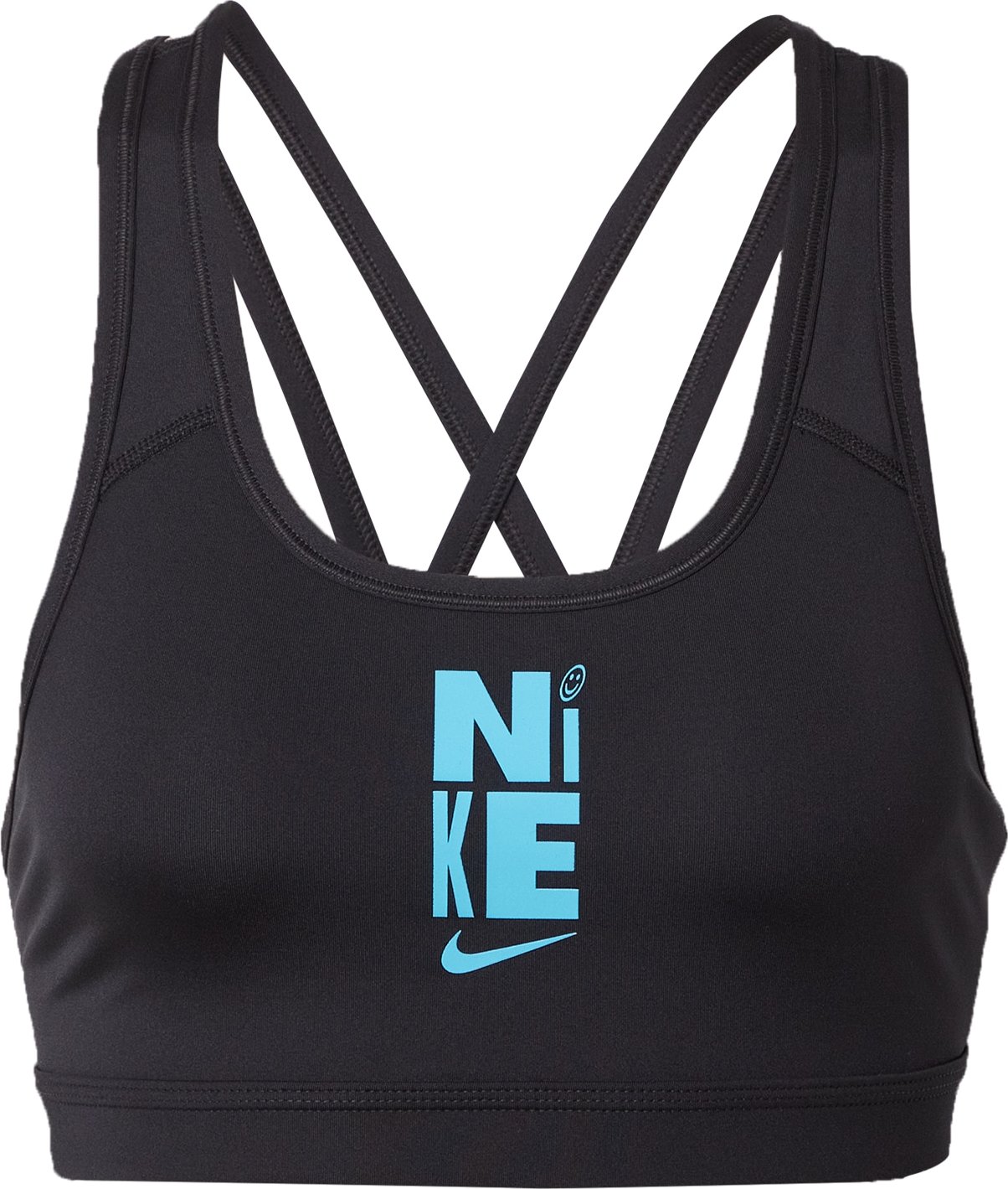 NIKE Sportovní podprsenka aqua modrá / černá