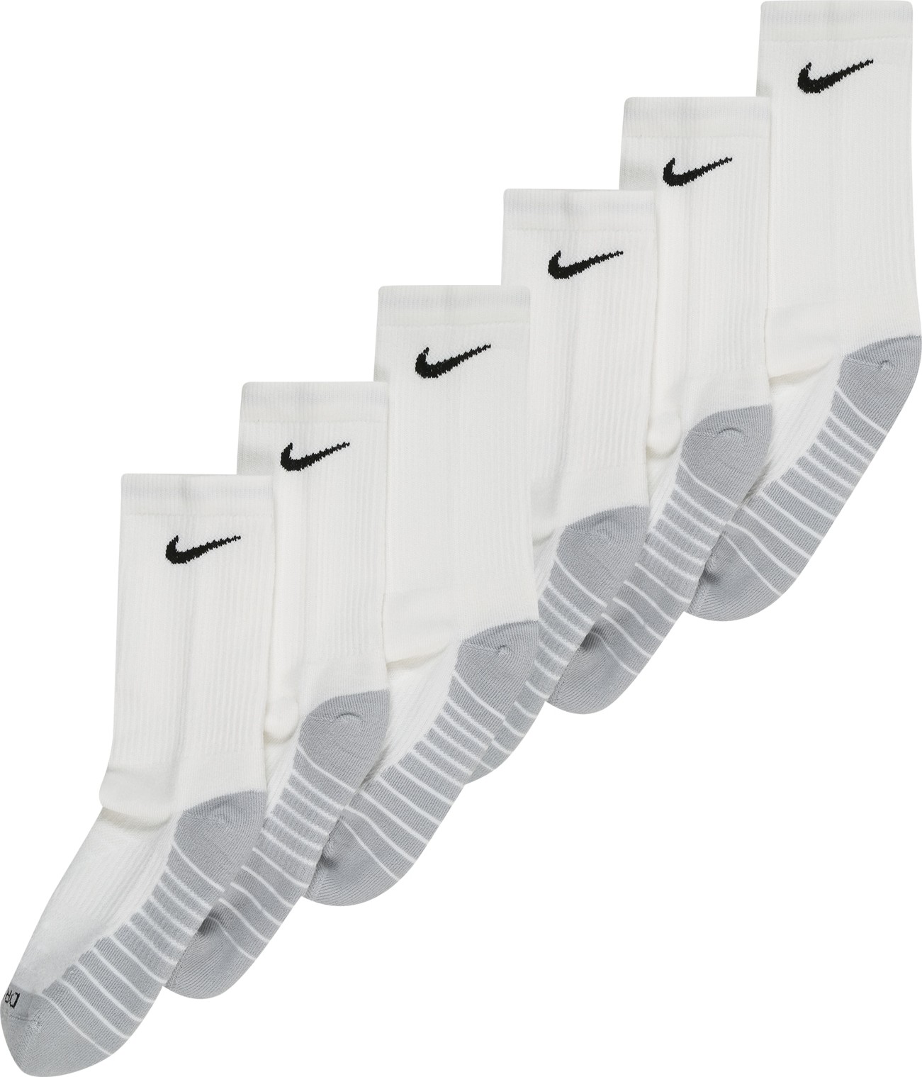 NIKE Sportovní ponožky světle šedá / černá / bílá