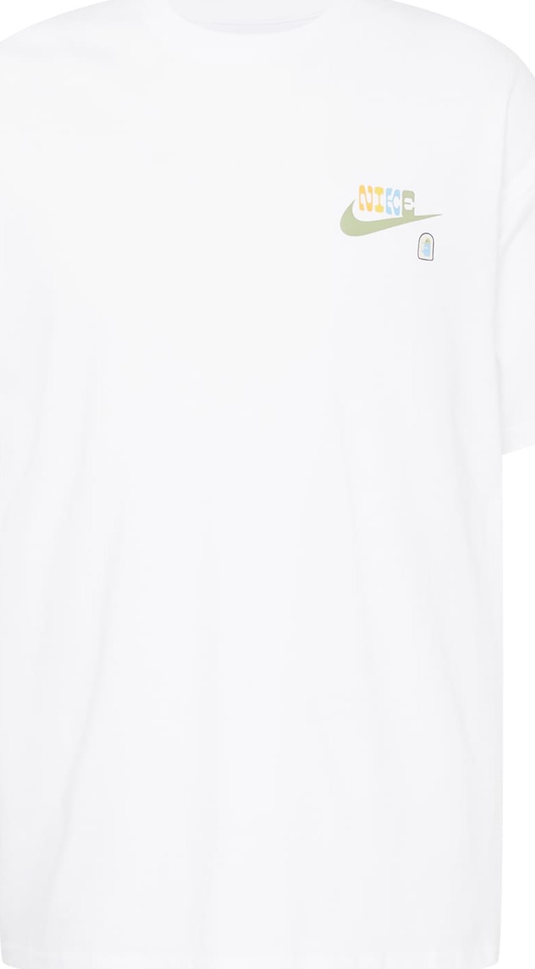 Nike Sportswear Tričko světlemodrá / žlutá / oranžová / bílá