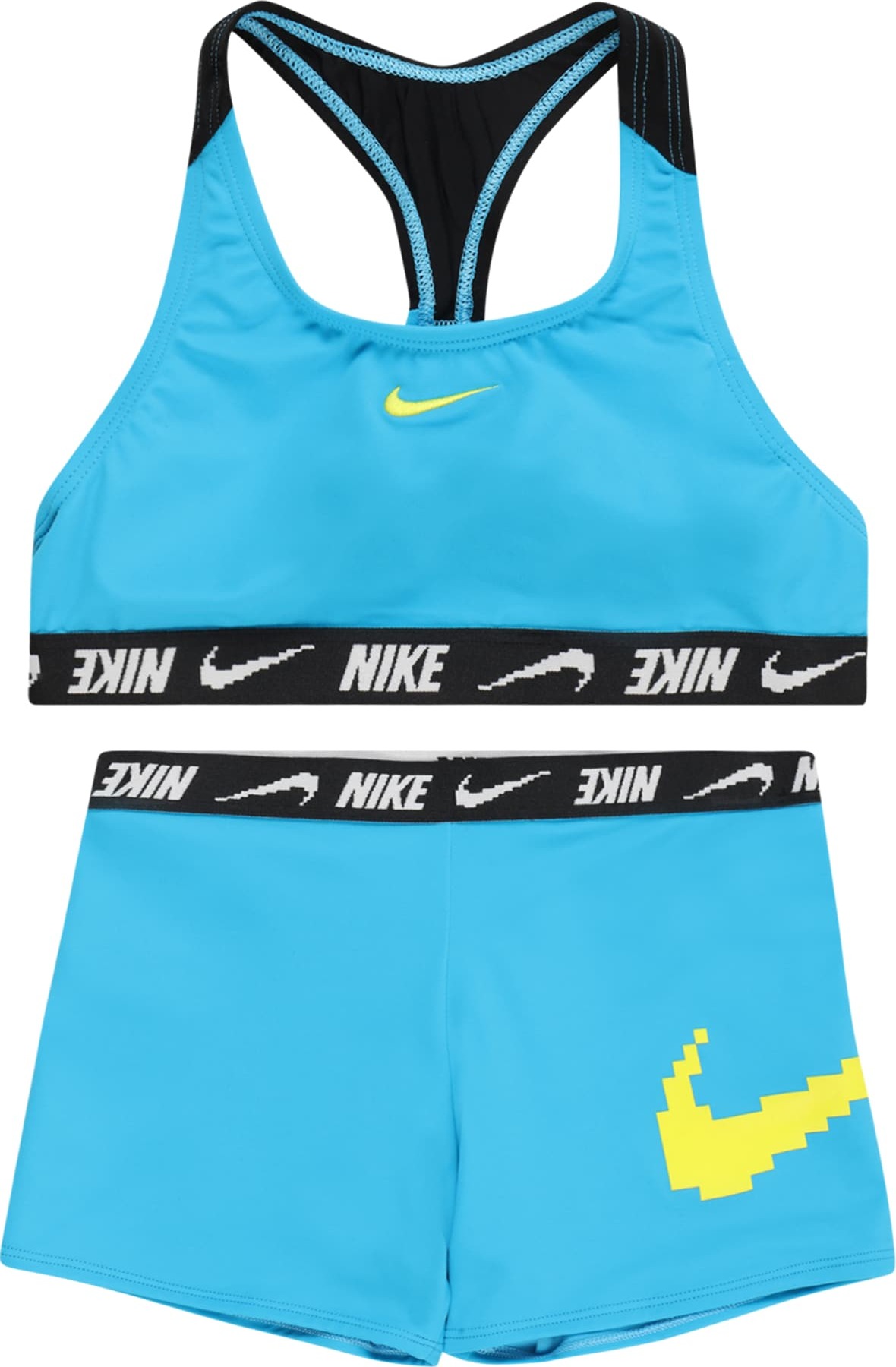 Nike Swim Sportovní plavky světlemodrá / světle zelená / černá / offwhite