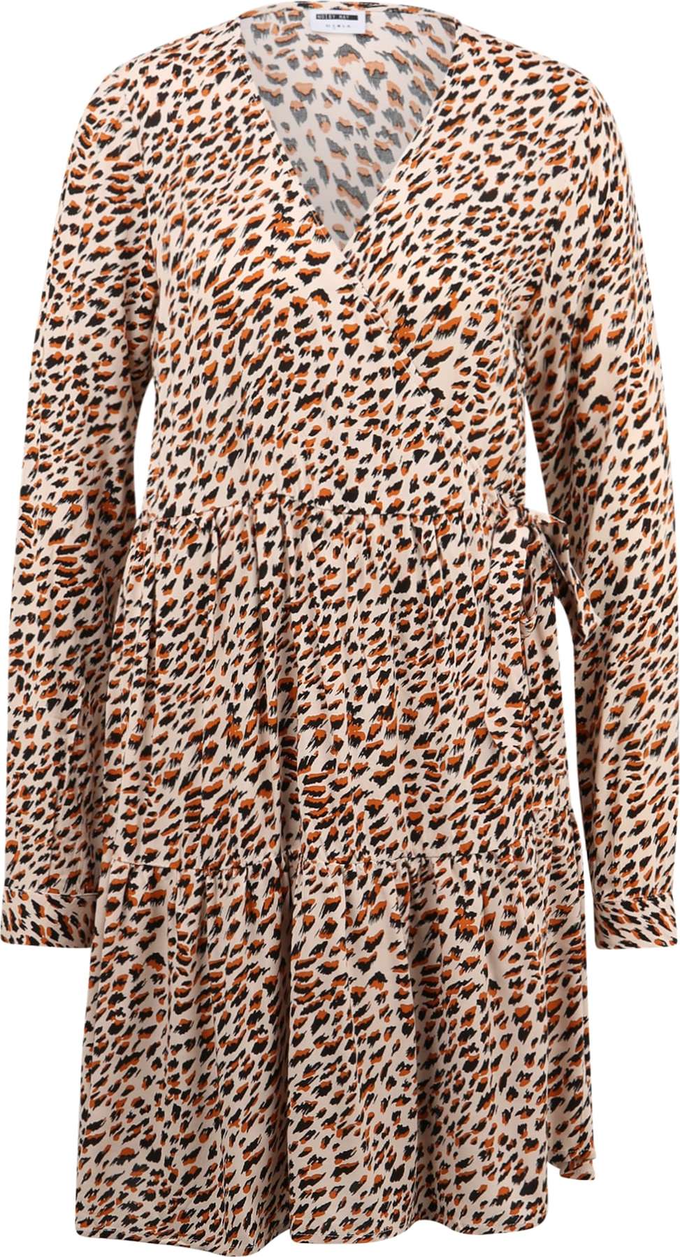 Noisy may Košilové šaty 'FIONA' rezavě hnědá / cappuccino / černá