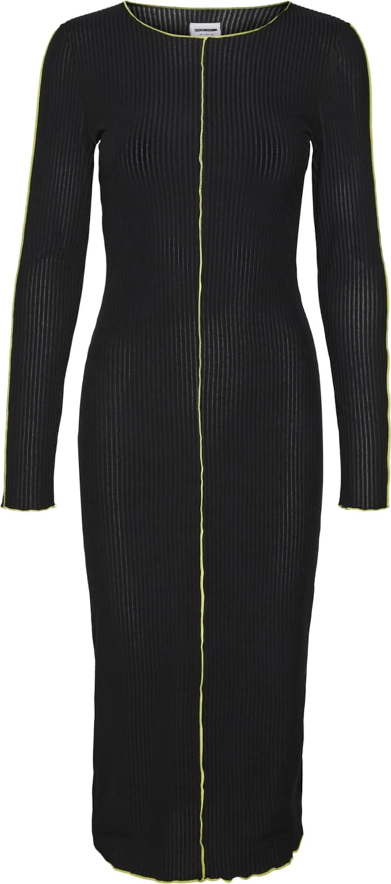 Noisy may Úpletové šaty limetková / černá