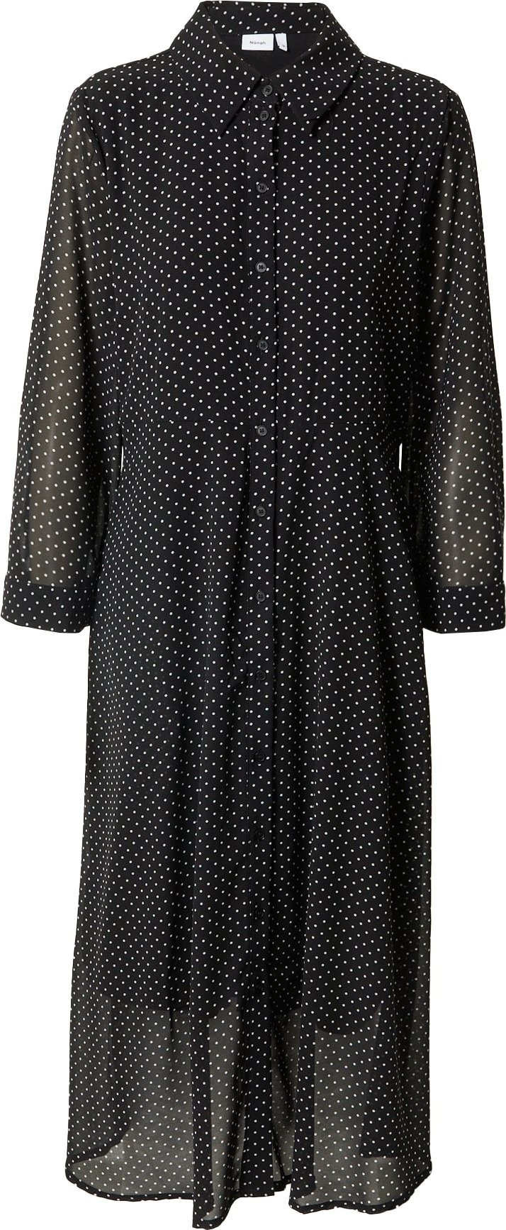 NÜMPH Košilové šaty 'AMILIA' černá / bílá