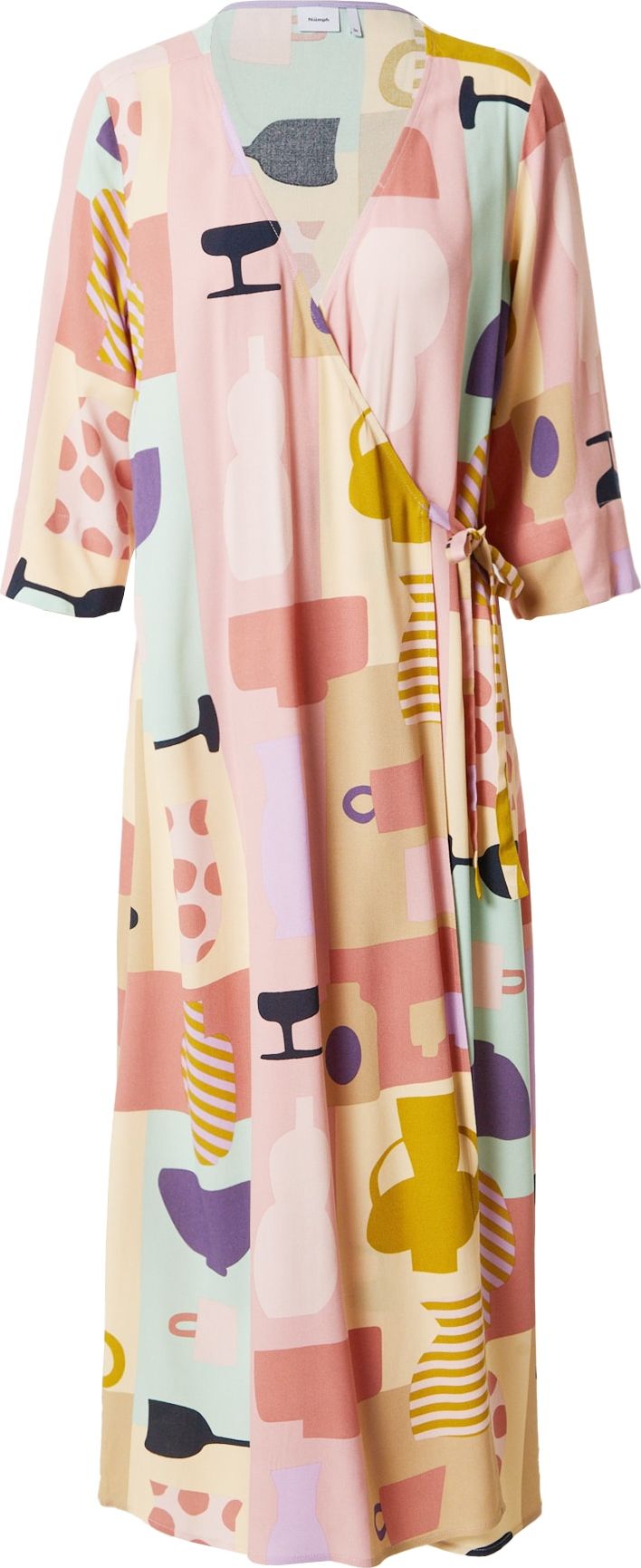 NÜMPH Šaty 'KAMILIA' hořčicová / mátová / tmavě fialová / růžová