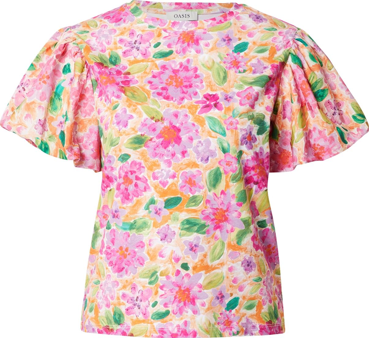 Oasis Tričko zelená / oranžová / pink / světle růžová