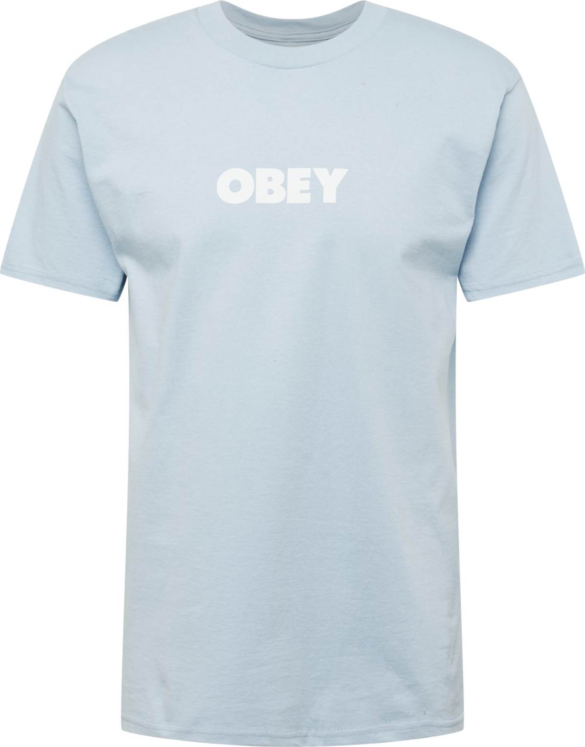 Obey Tričko 'BOLD' světlemodrá / bílá