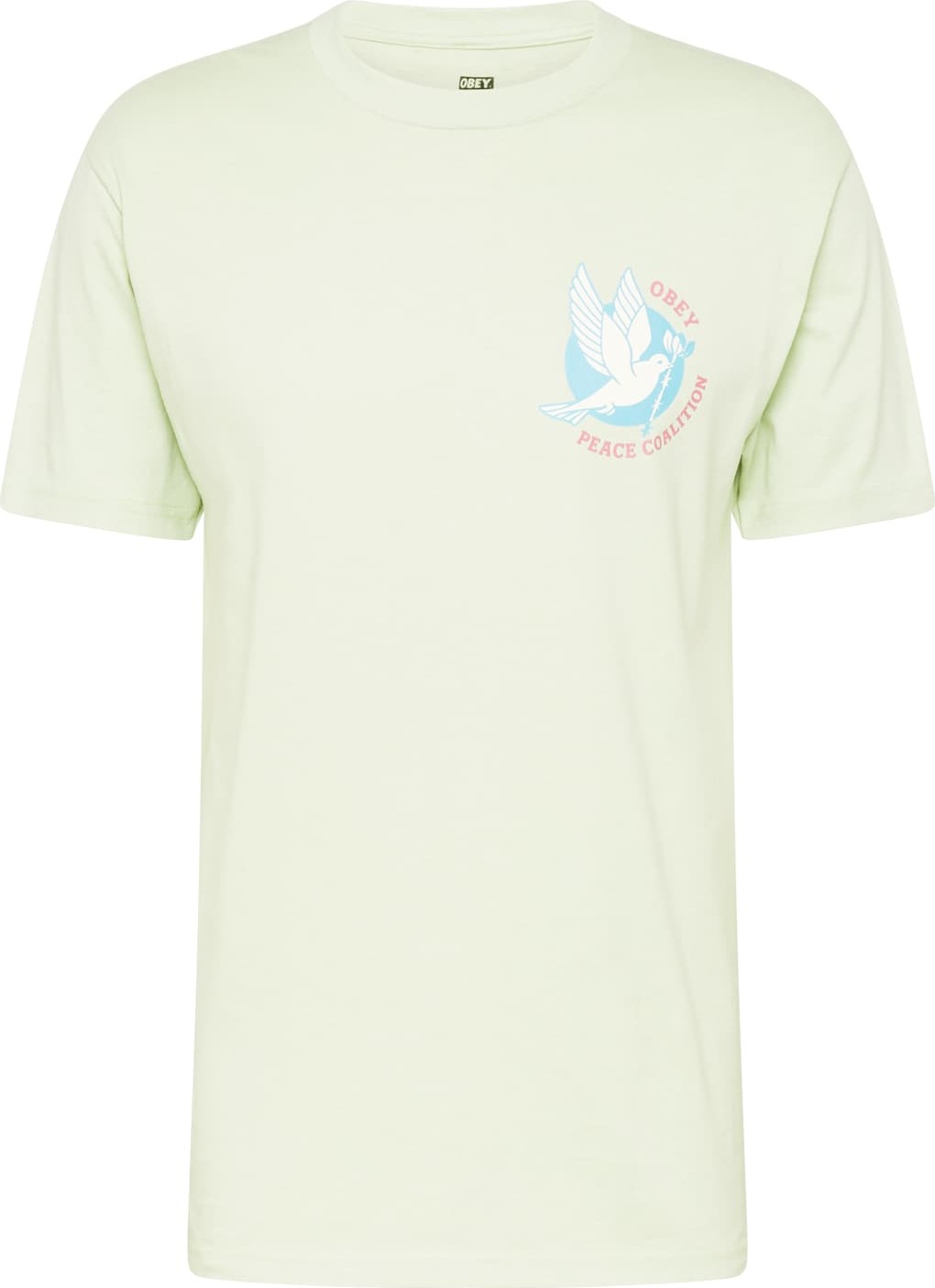 Obey Tričko tyrkysová / pastelově zelená / pastelově červená / bílá