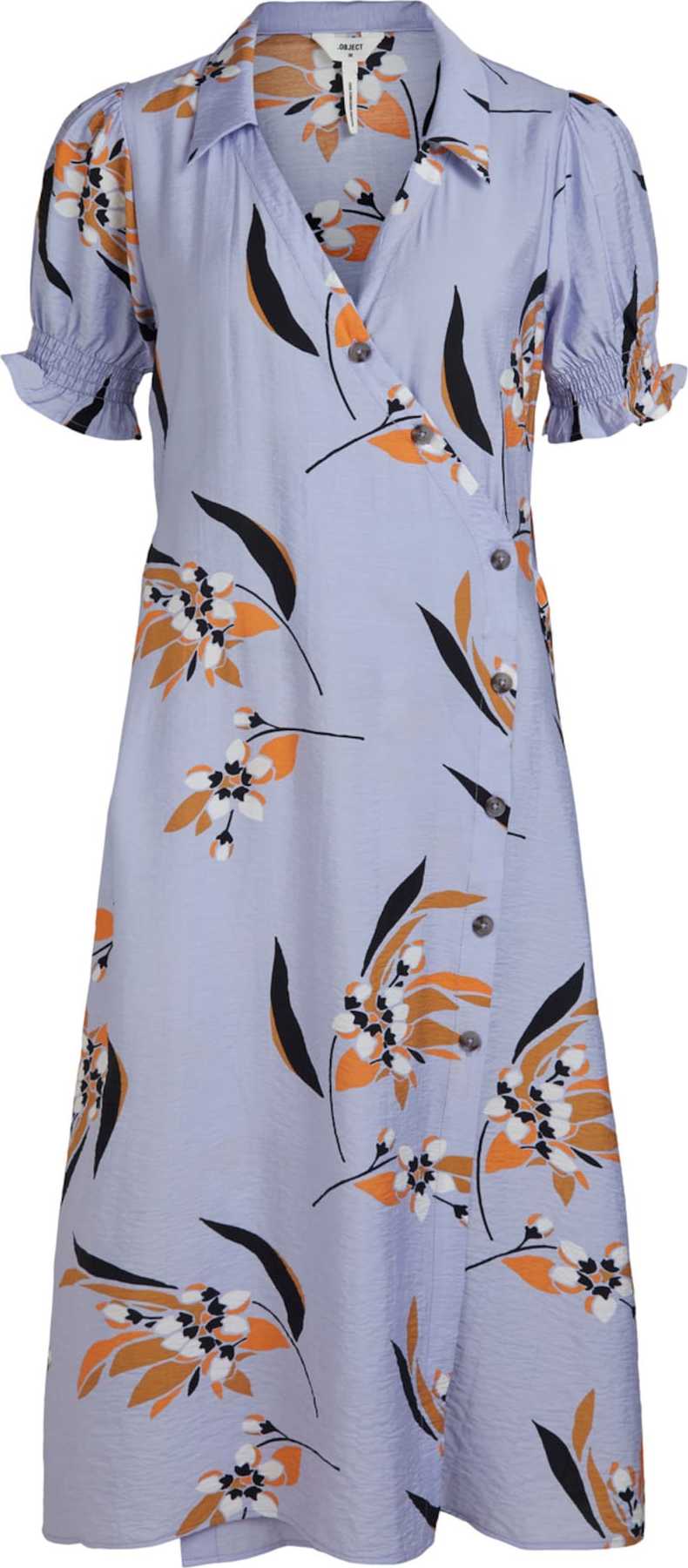 OBJECT Košilové šaty 'FELICIA' fialová / oranžová / černá / bílá
