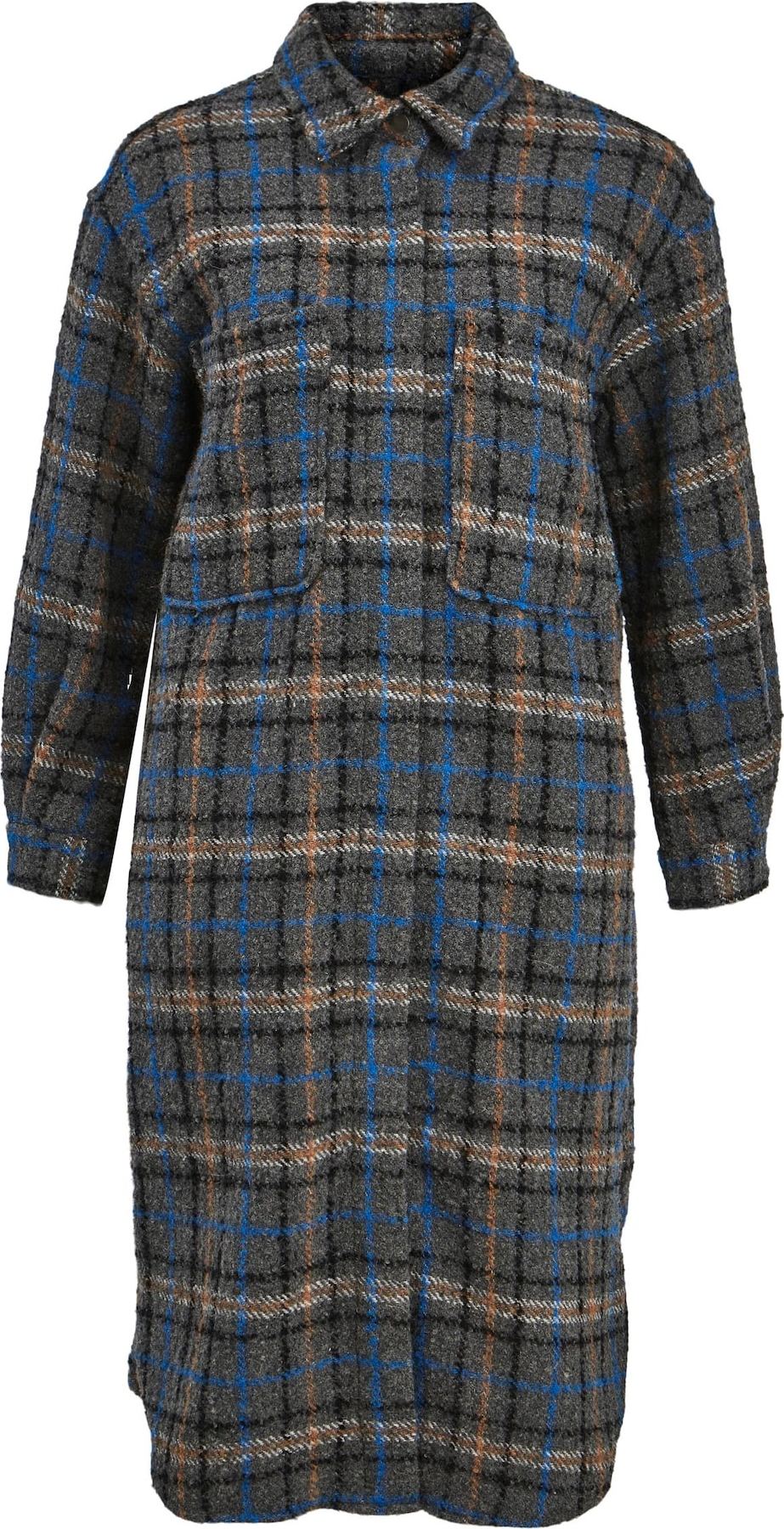 OBJECT Přechodný kabát 'Gunna Lola' modrá / šedý melír / černá / bílá