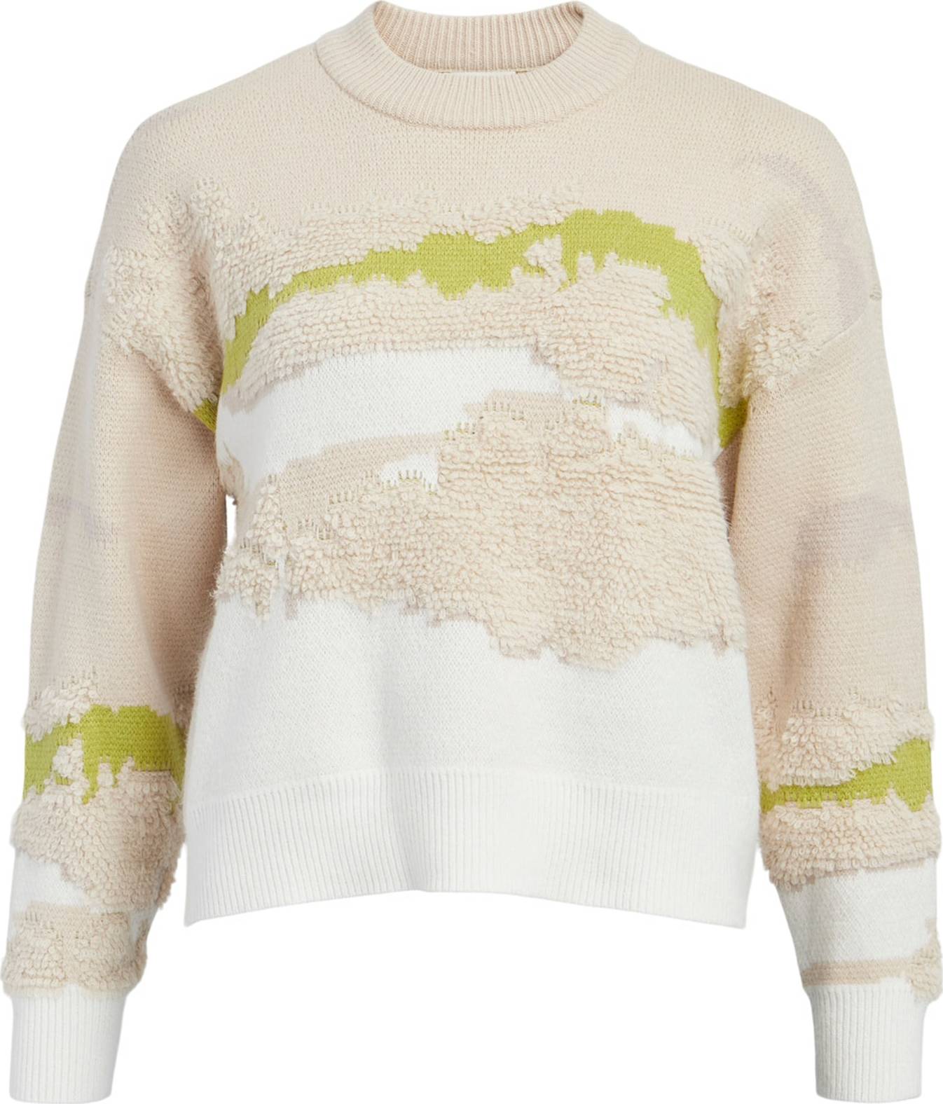 OBJECT Svetr písková / zelená / bílá