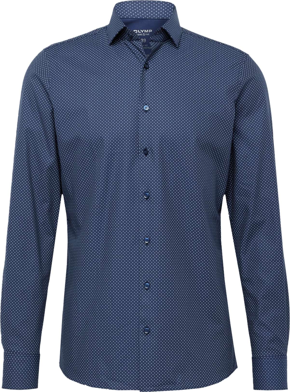 OLYMP Společenská košile marine modrá / bílá