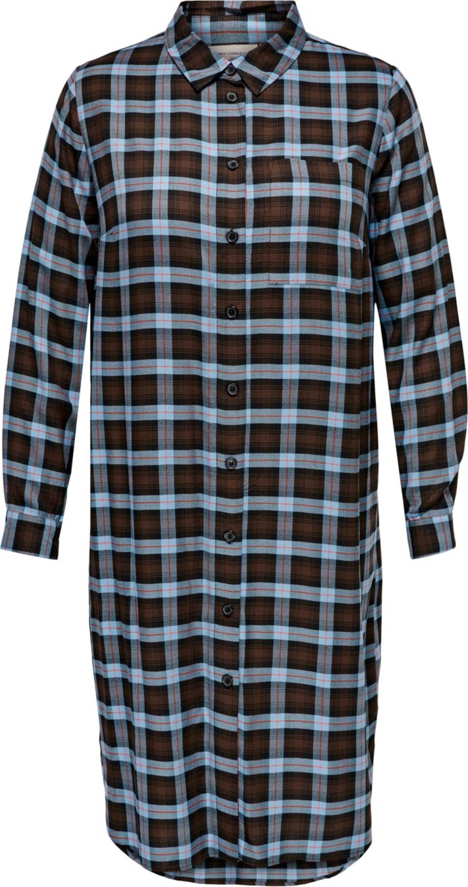 ONLY Carmakoma Košilové šaty 'Milena' tyrkysová / hnědá