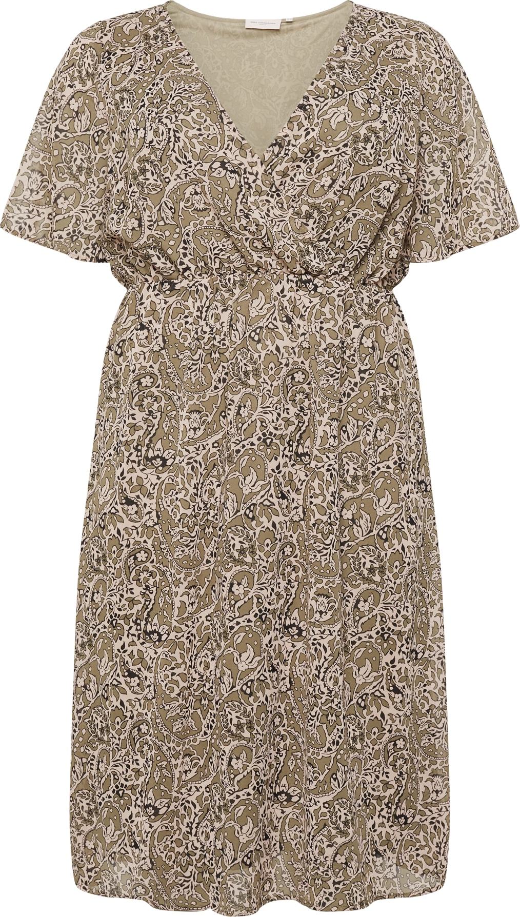 ONLY Carmakoma Šaty khaki / růžová / černá