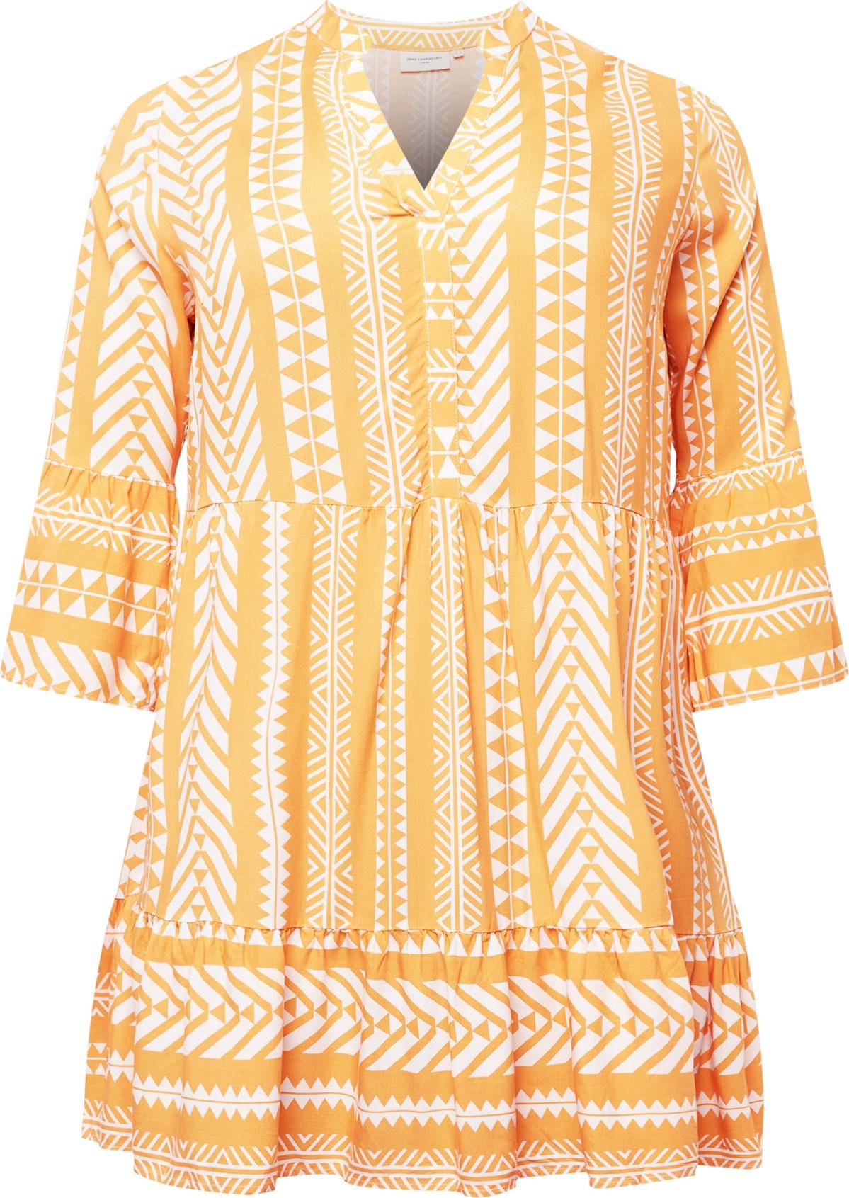 ONLY Carmakoma Šaty oranžová / bílá