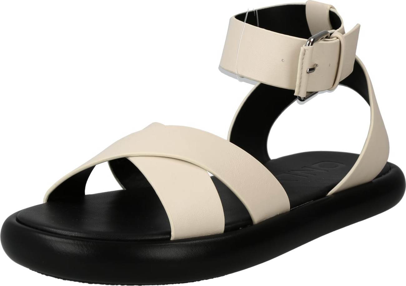 ONLY Sandály černá / bílá