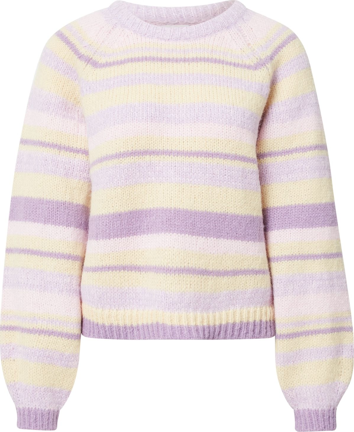 ONLY Svetr 'ABBY' světle žlutá / lenvandulová / pastelová fialová