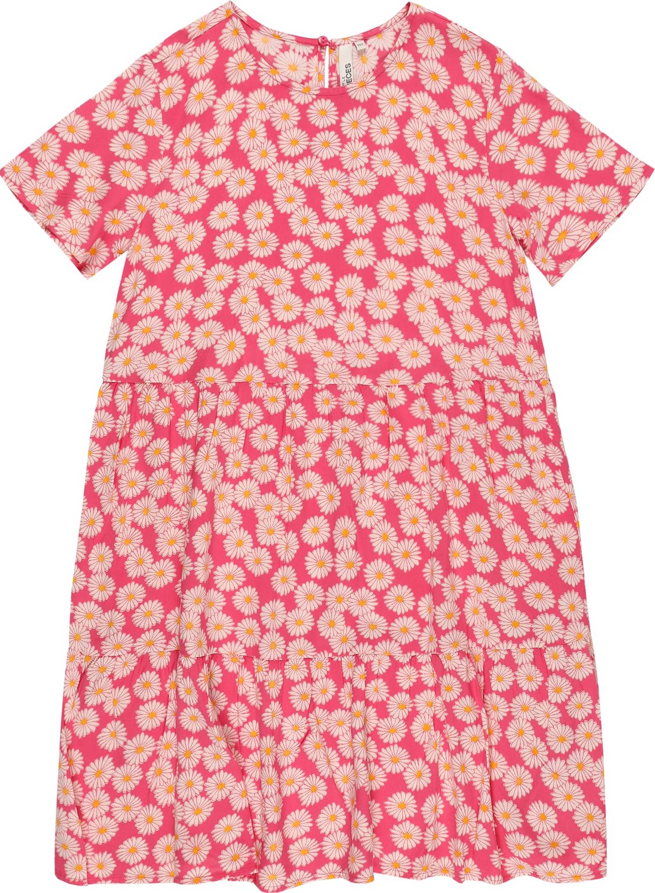 Pieces Kids Šaty 'Nya' žlutá / fuchsiová / bílá