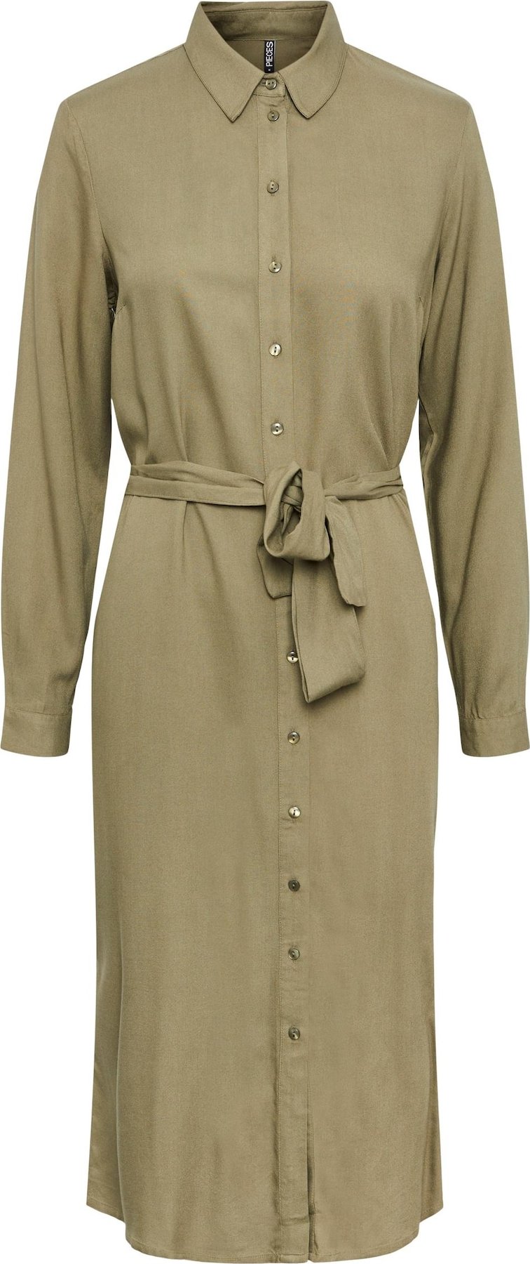 PIECES Košilové šaty 'Cammie' olivová / bílá