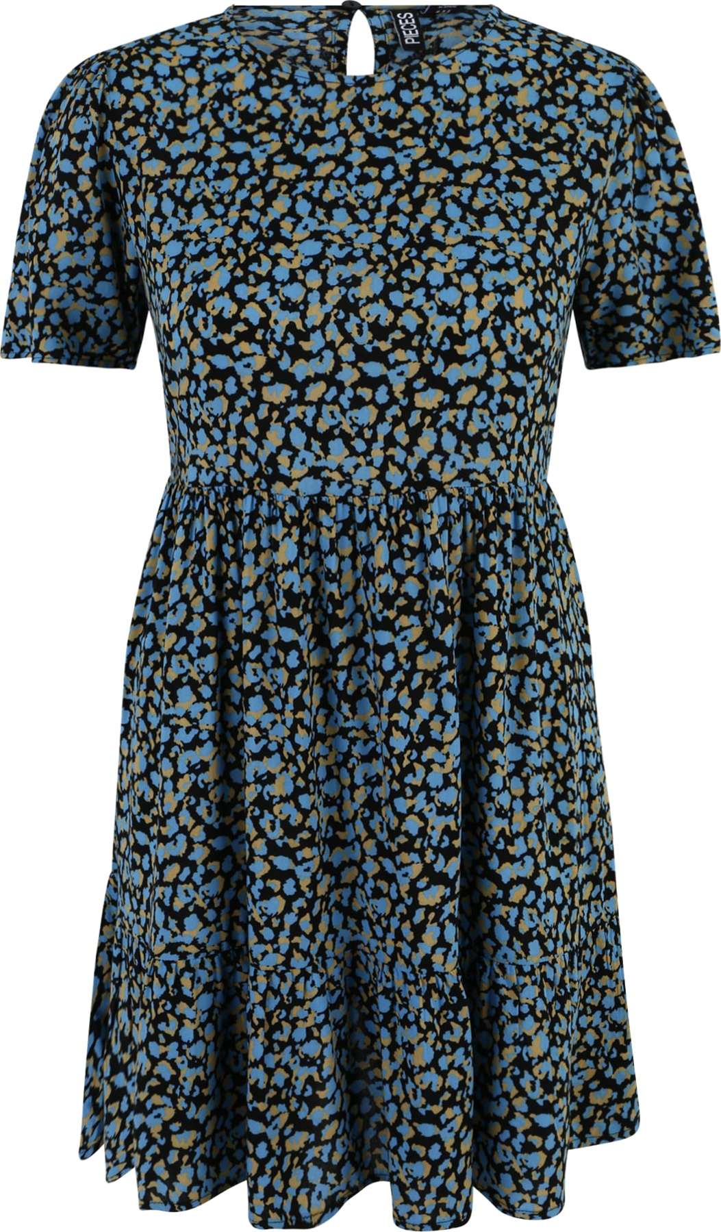 Pieces Petite Šaty 'NYA' modrá / světle hnědá / černá