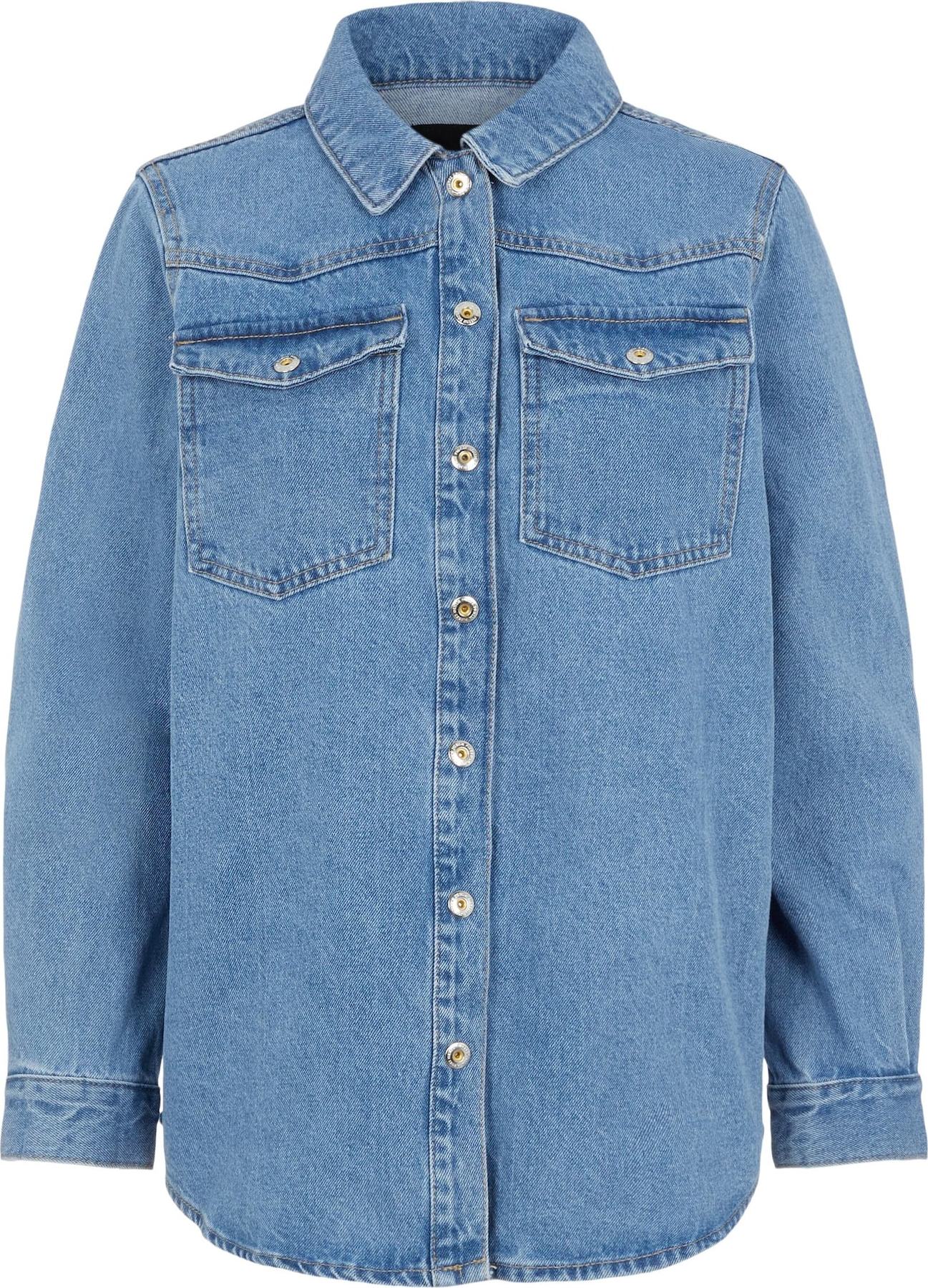 PIECES Přechodná bunda 'Gray' modrá džínovina