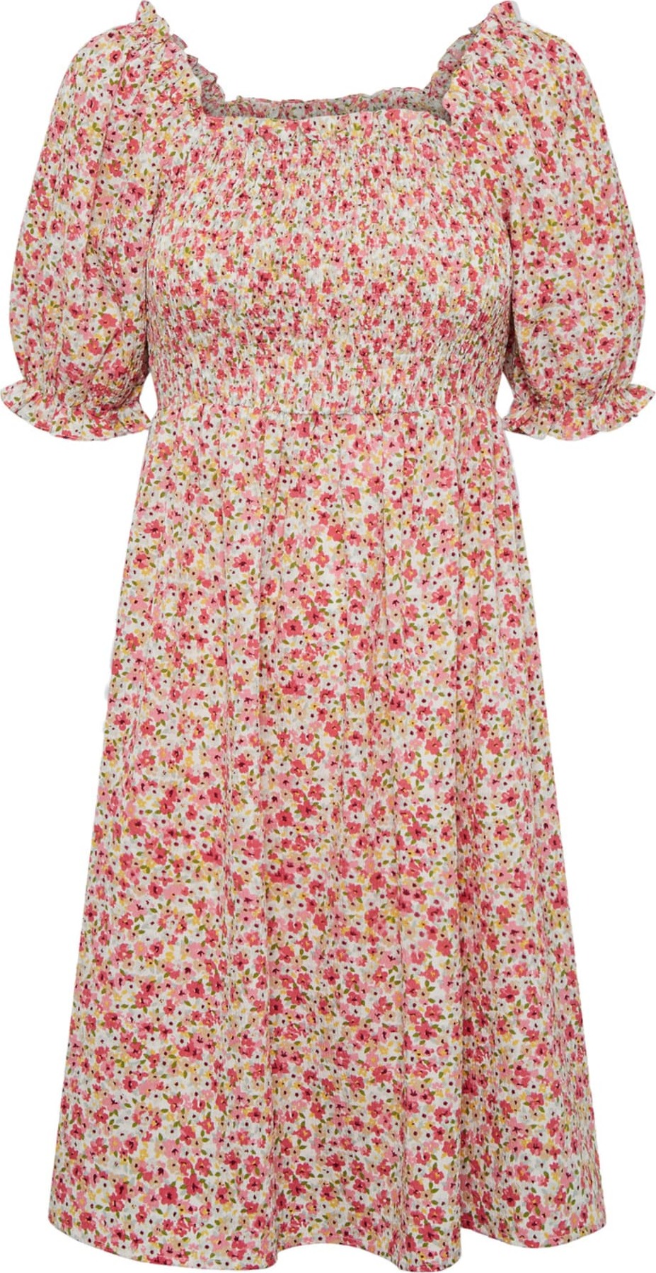 PIECES Šaty 'FLORIA ' růžová / bílá