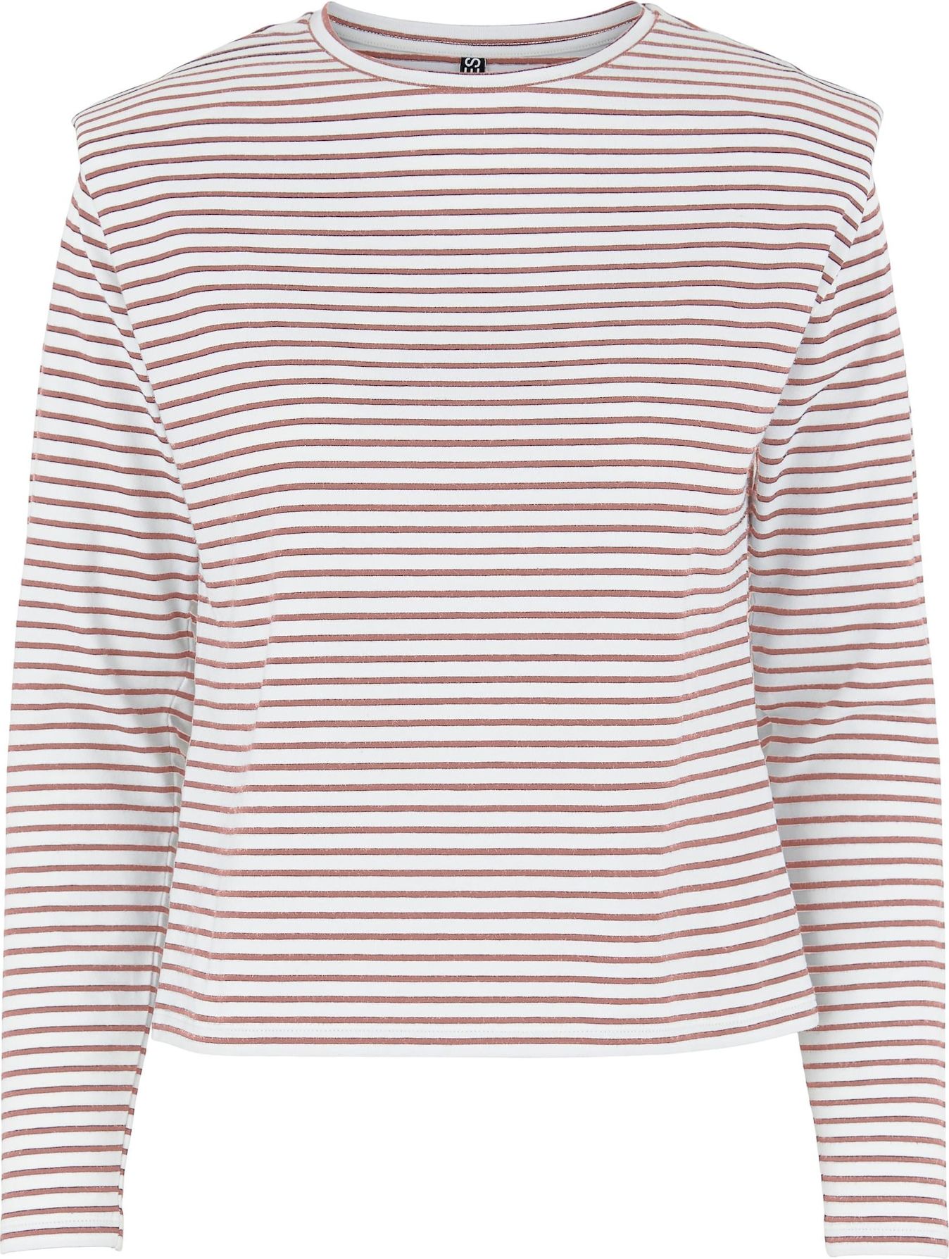 PIECES Tričko 'Vilise' pastelově červená / bílá