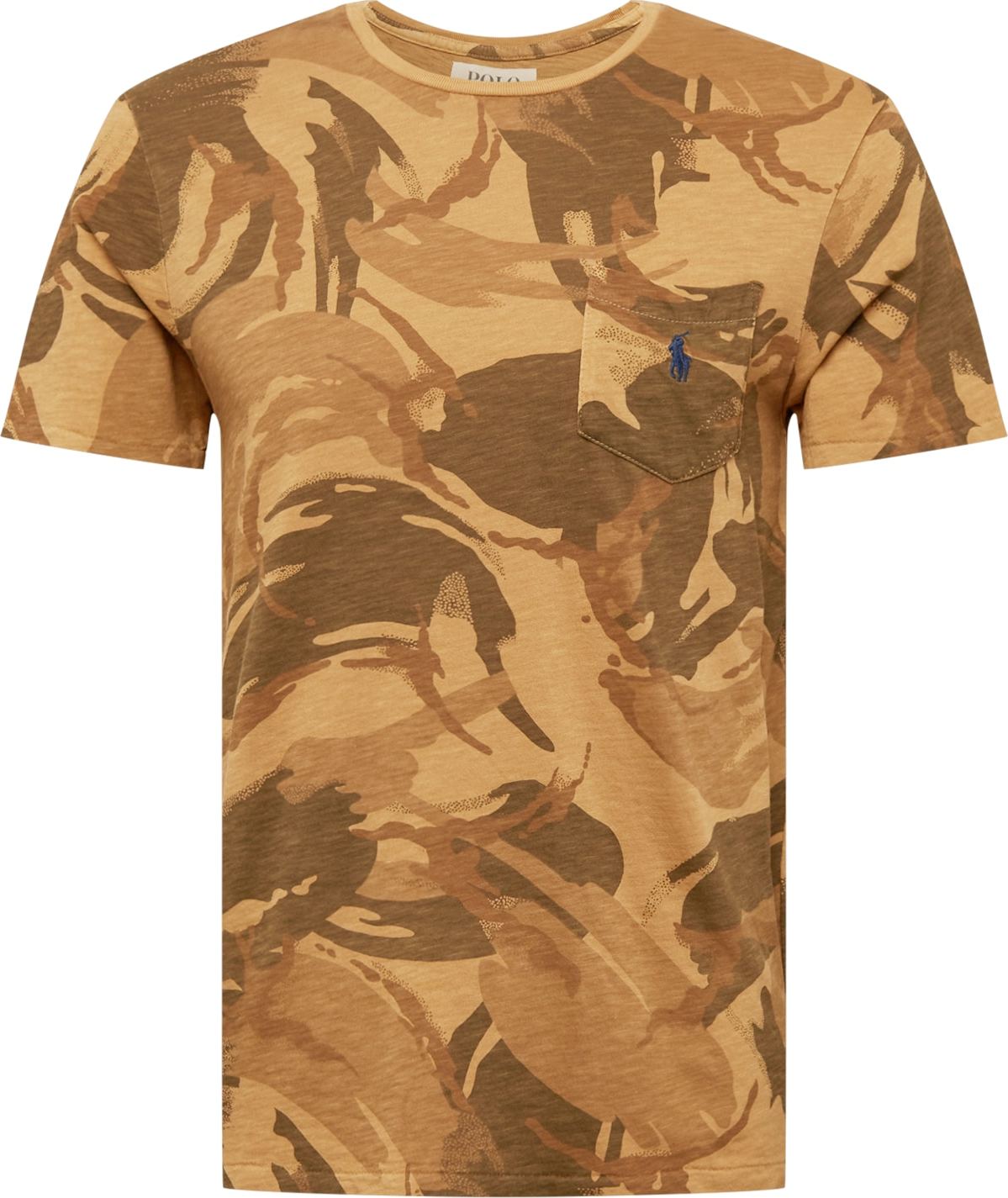 Polo Ralph Lauren Tričko světle hnědá / tmavě hnědá / olivová