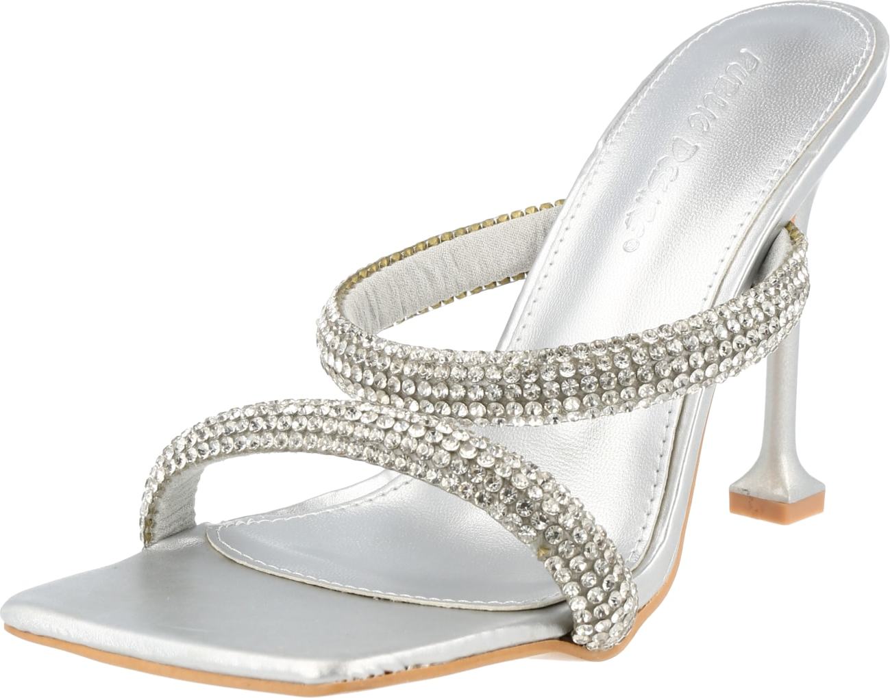 Public Desire Pantofle 'REGINA' stříbrná / průhledná
