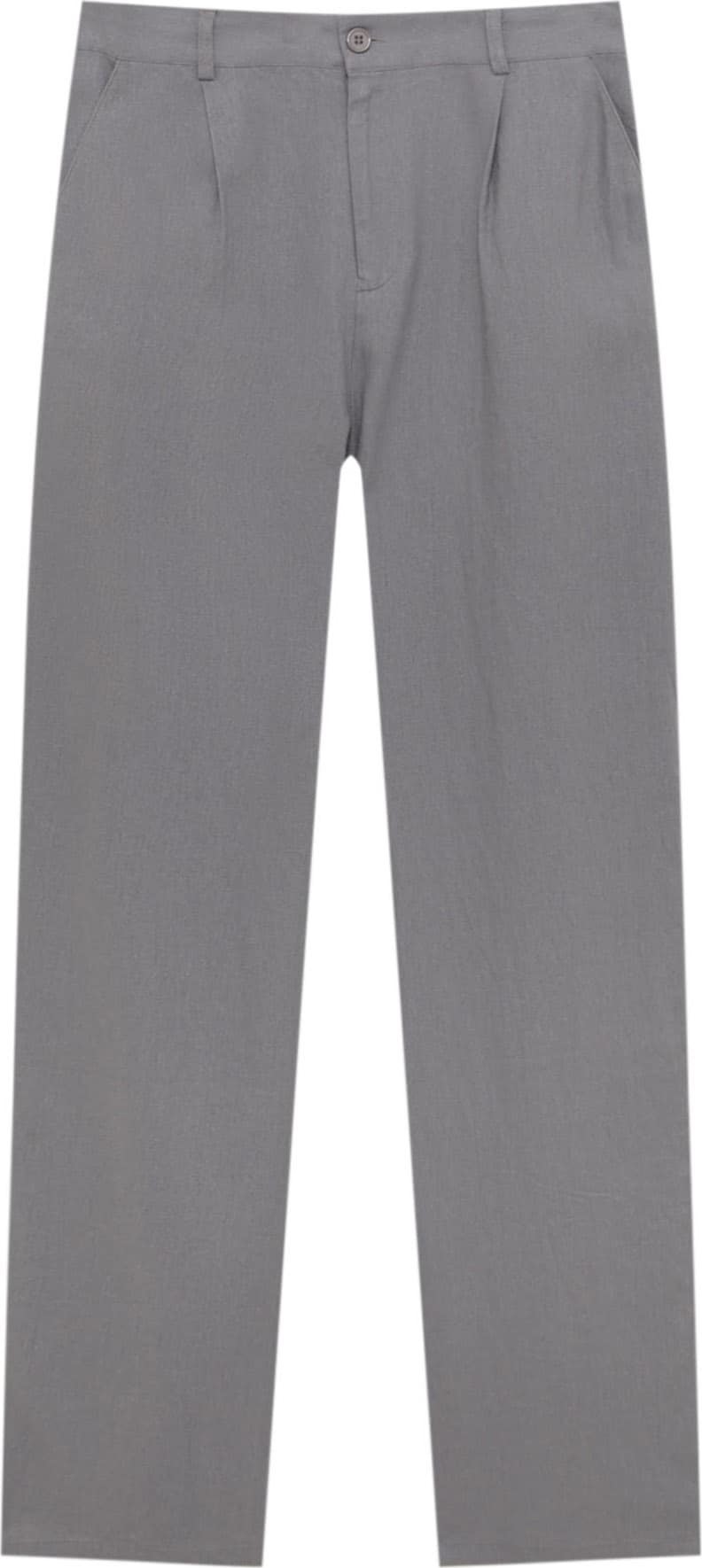 Pull&Bear Kalhoty se sklady v pase šedá