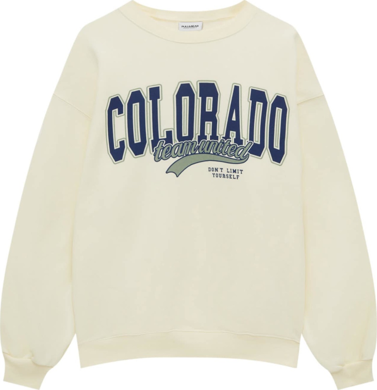 Pull&Bear Mikina režná / námořnická modř / zelená