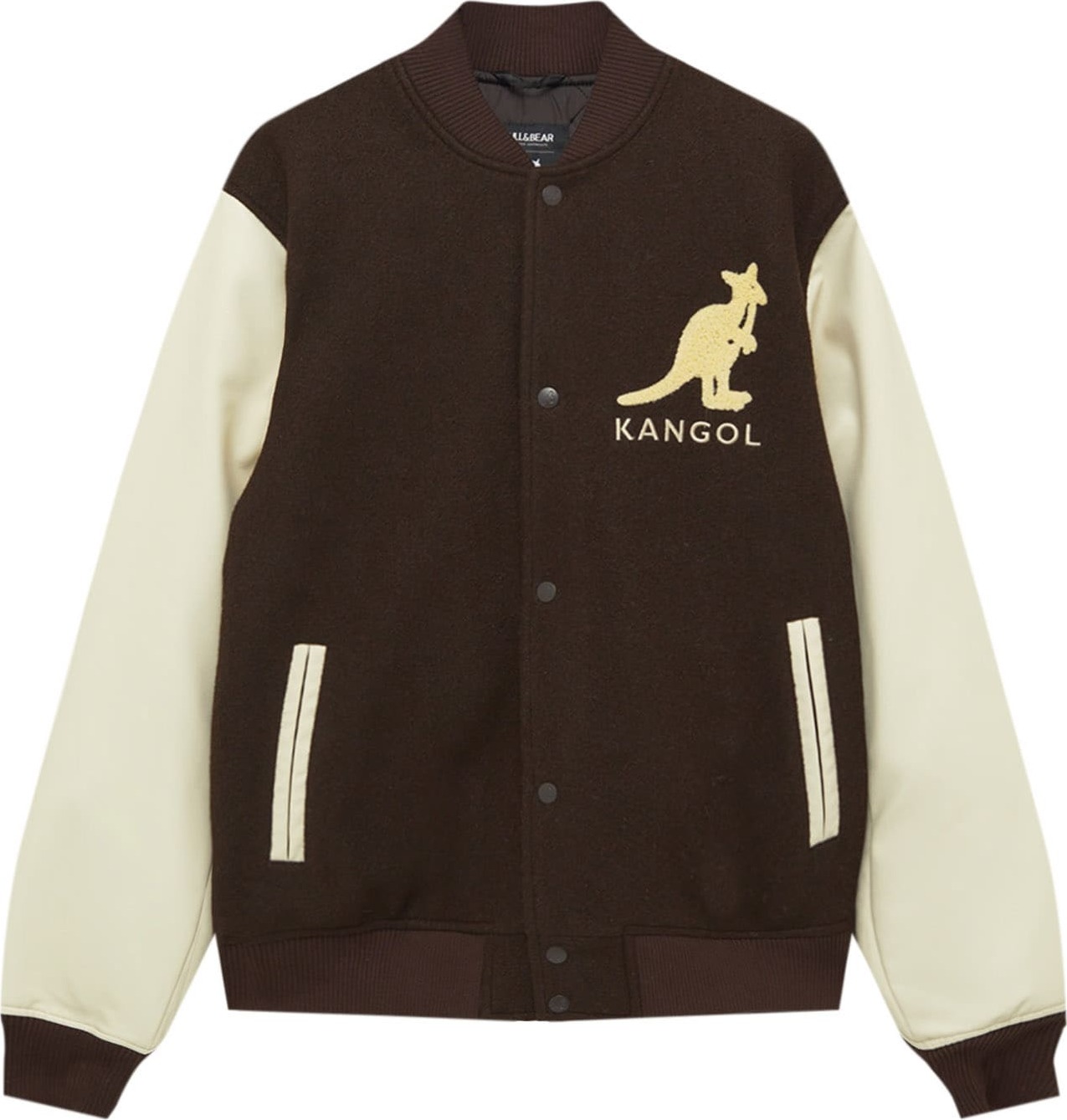 Pull&Bear Přechodná bunda krémová / champagne / světle hnědá / tmavě hnědá