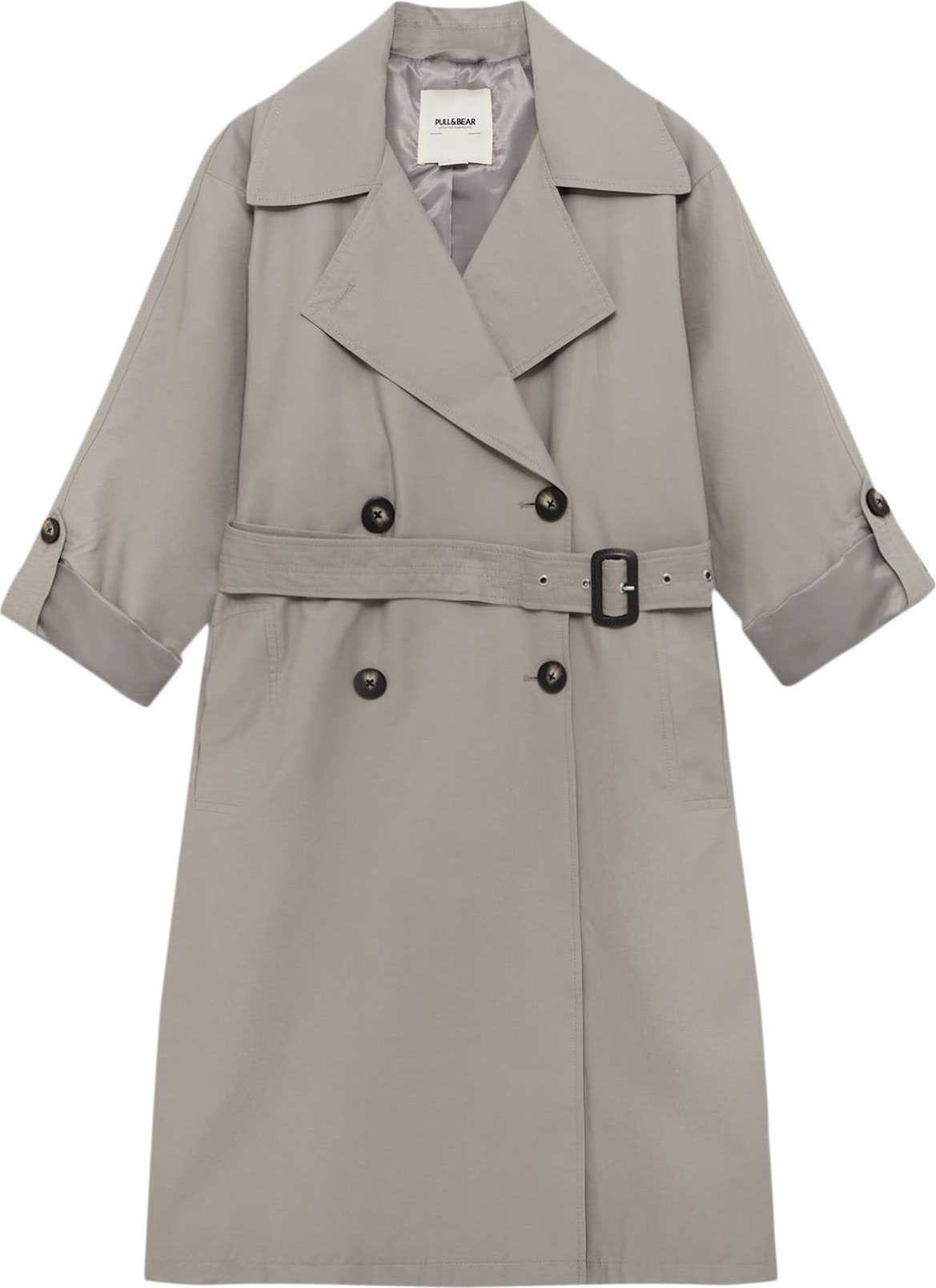 Pull&Bear Přechodný kabát šedá