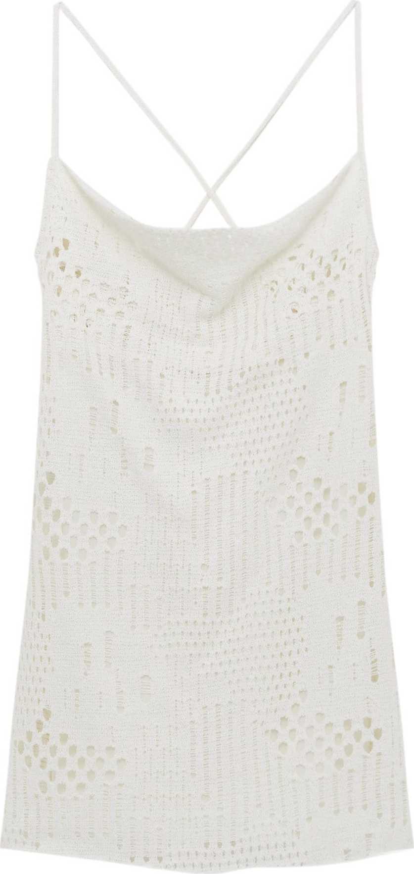 Pull&Bear Úpletové šaty offwhite