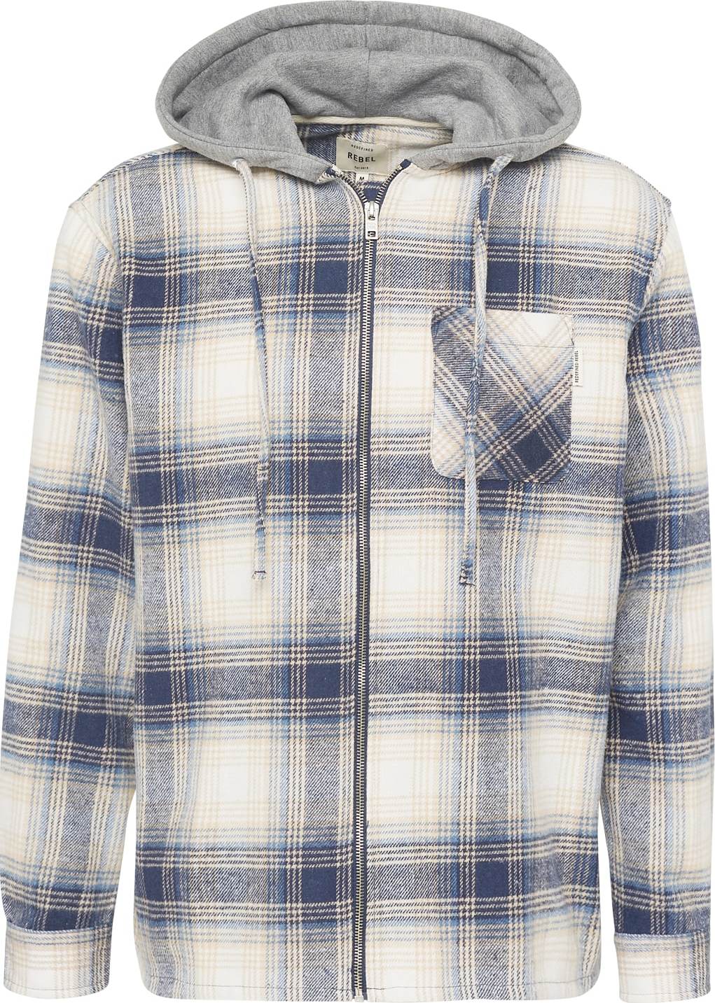 Redefined Rebel Košile 'Fisher' béžová / námořnická modř / bílá