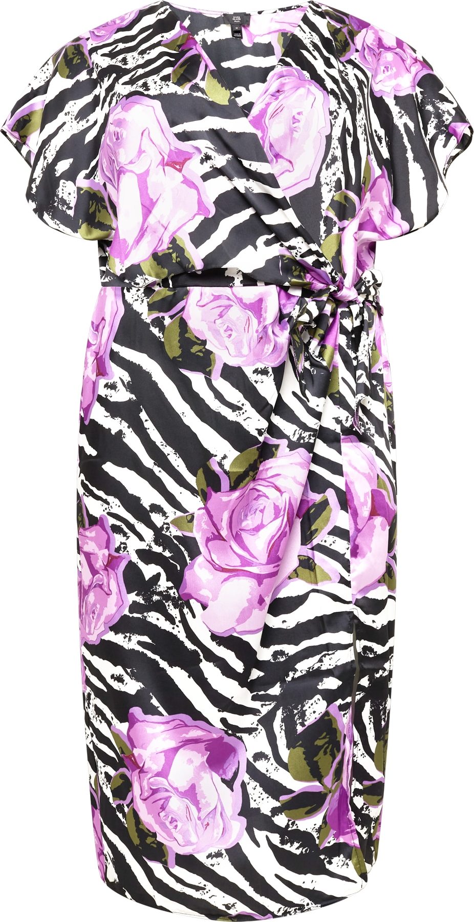 River Island Plus Šaty olivová / světle fialová / černá / bílá