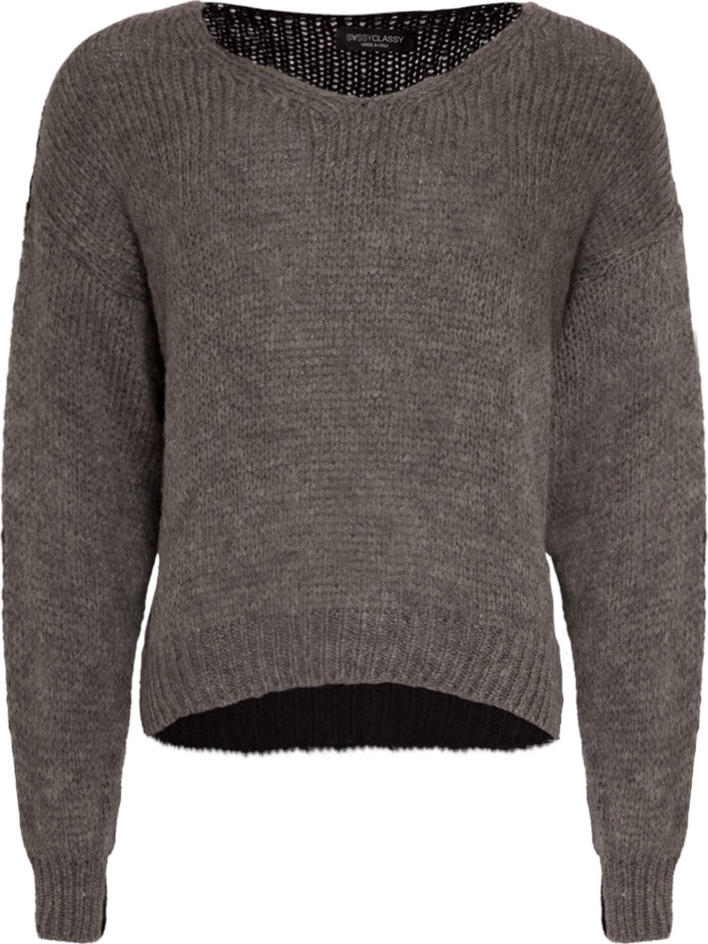 SASSYCLASSY Maxi svetr tmavě šedá