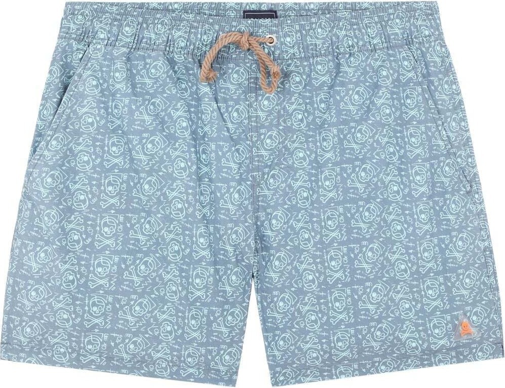 Scalpers Plavecké šortky 'Marker' chladná modrá / světlemodrá