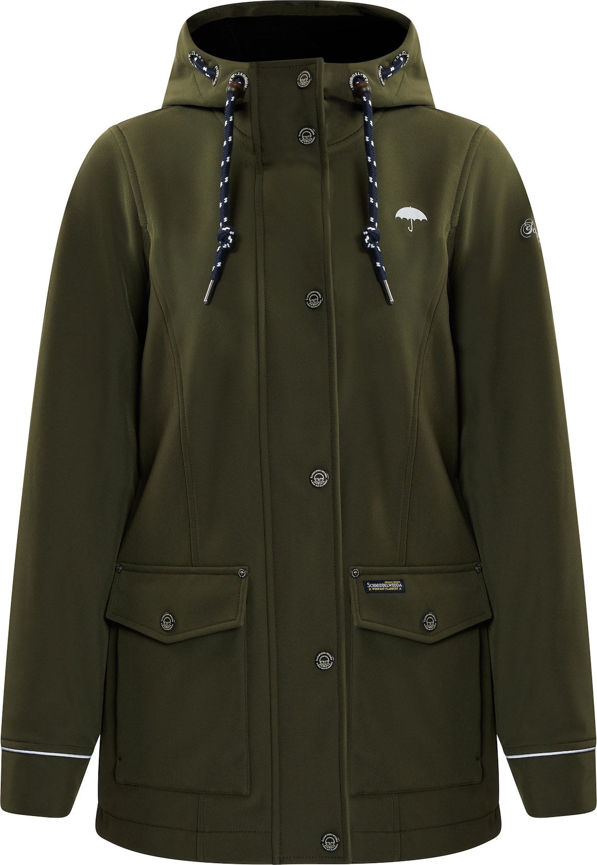 Schmuddelwedda Funkční bunda khaki / bílá