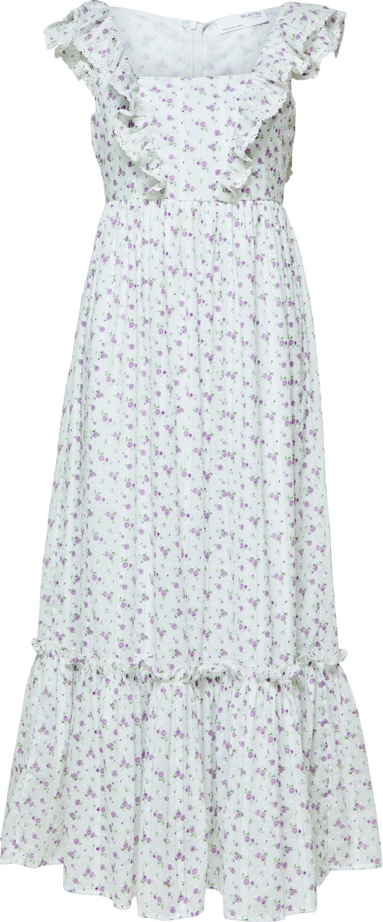 SELECTED FEMME Šaty 'Susy' světle zelená / fialová / bílá