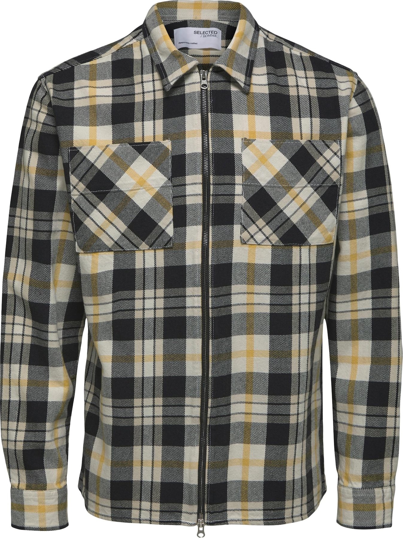 SELECTED HOMME Přechodná bunda 'Frode' béžová / světle žlutá / černá