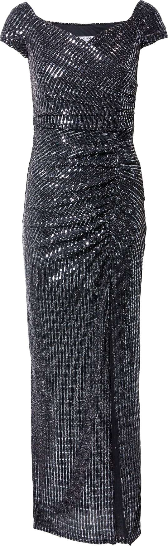 Sistaglam Společenské šaty 'SYDNEY' černá / stříbrná