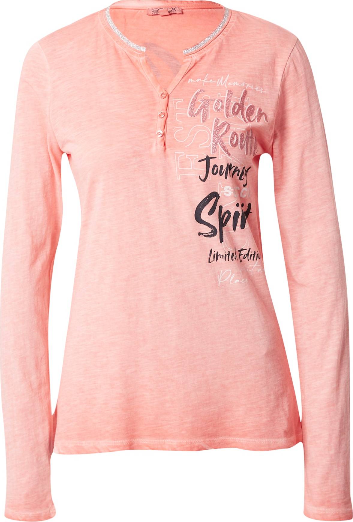 Soccx Tričko pink / melounová / černá / bílá