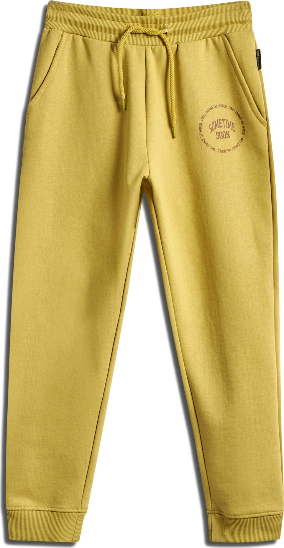SOMETIME SOON Kalhoty 'Luna' hnědá / zlatě žlutá