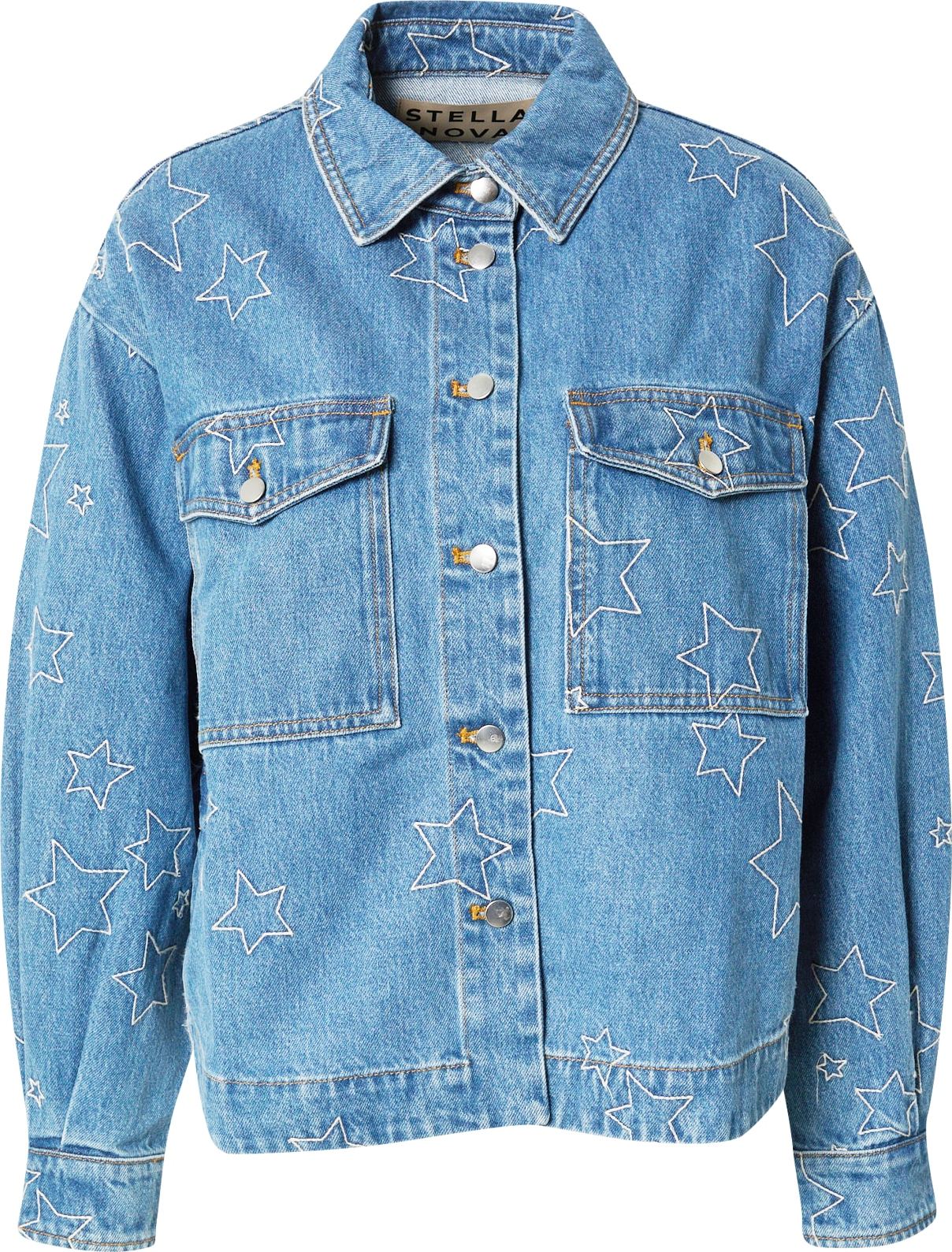 Stella Nova Přechodná bunda 'Willow' modrá džínovina / stříbrně šedá