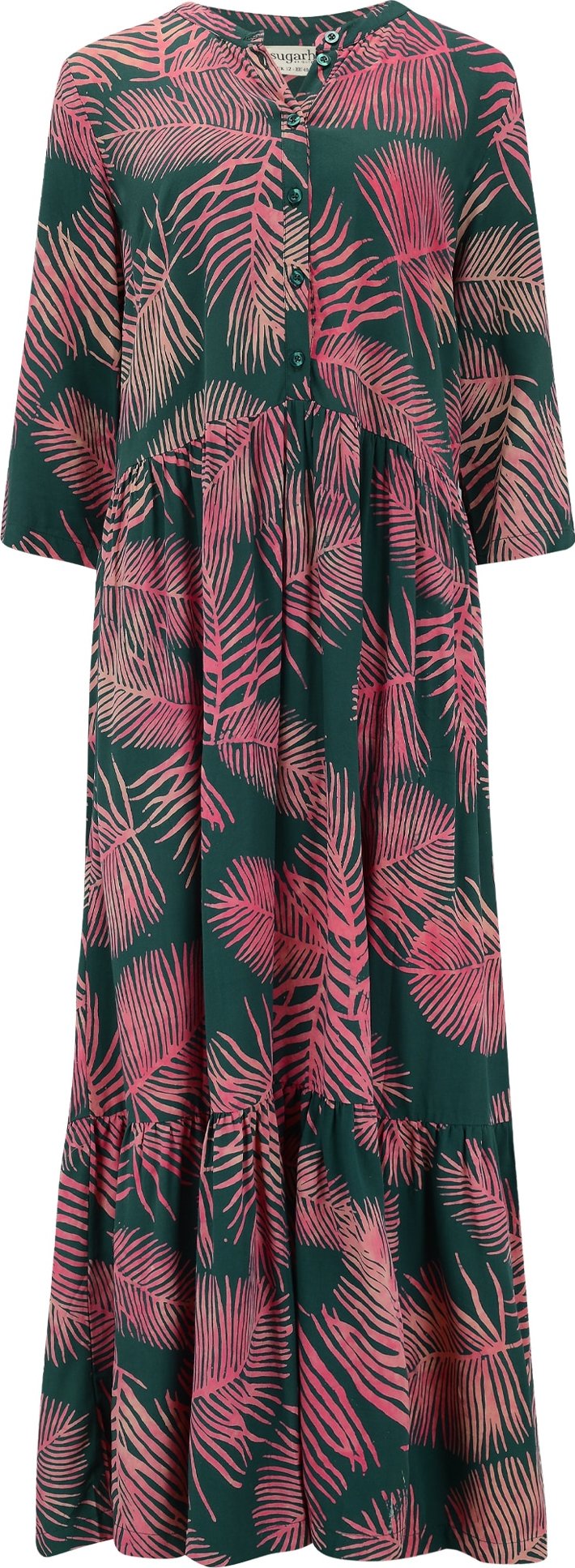 Sugarhill Brighton Košilové šaty 'Lauren' jedle / fuchsiová / světle růžová