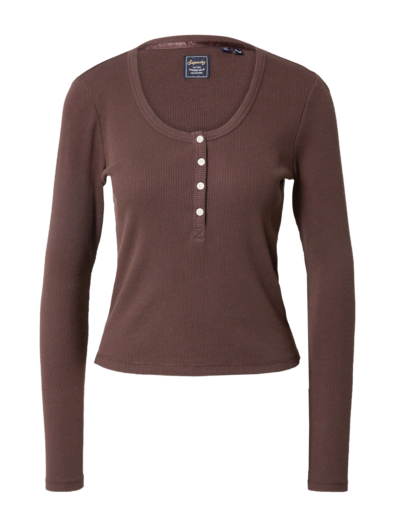 Superdry Tričko tmavě hnědá