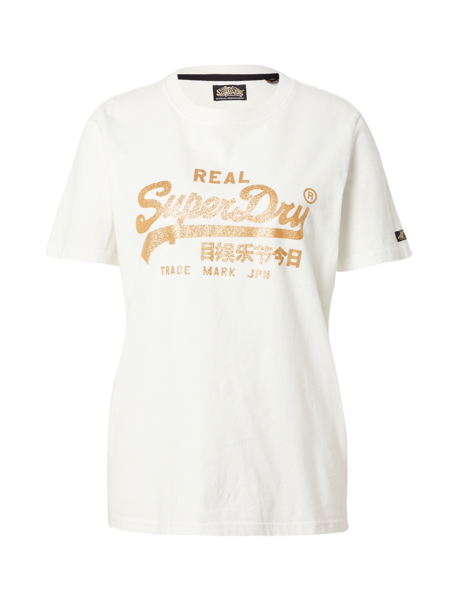 Superdry Tričko zlatá / bílá