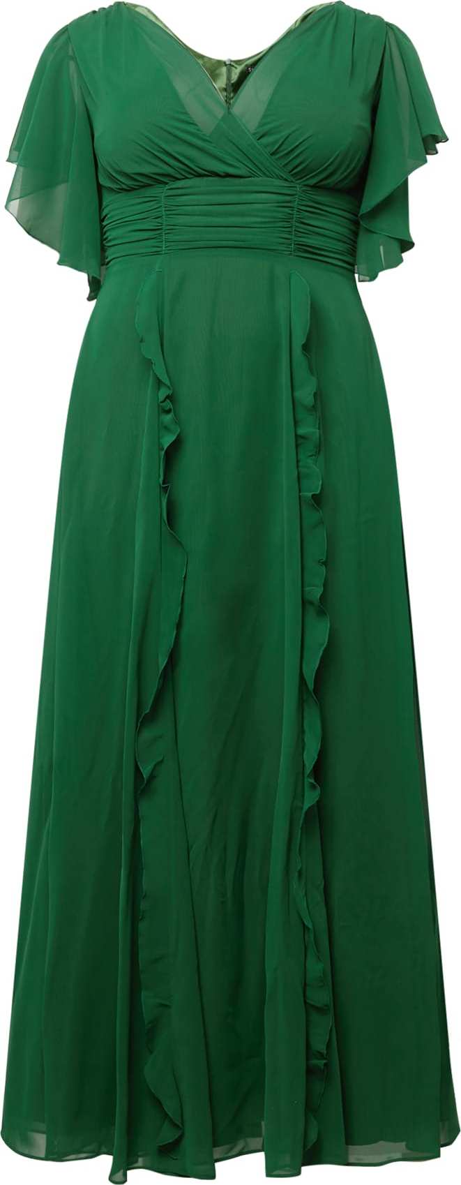 SWING Curve Společenské šaty tmavě zelená